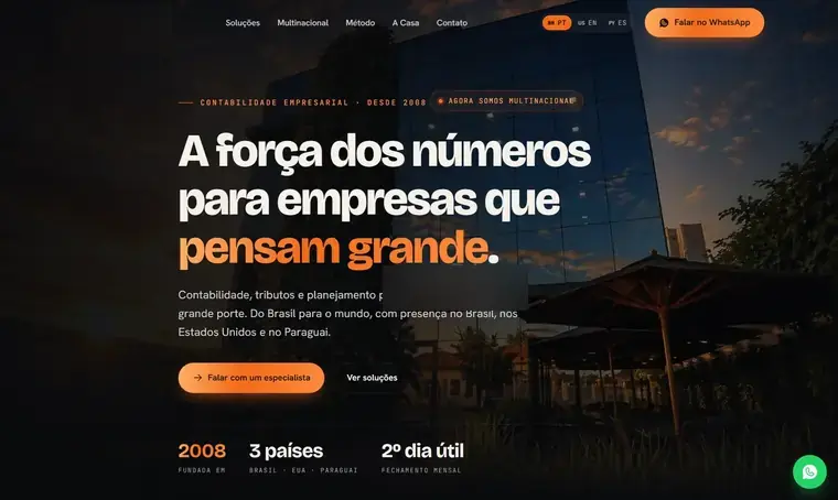 Site de escritório de contabilidade criado pela Nebula